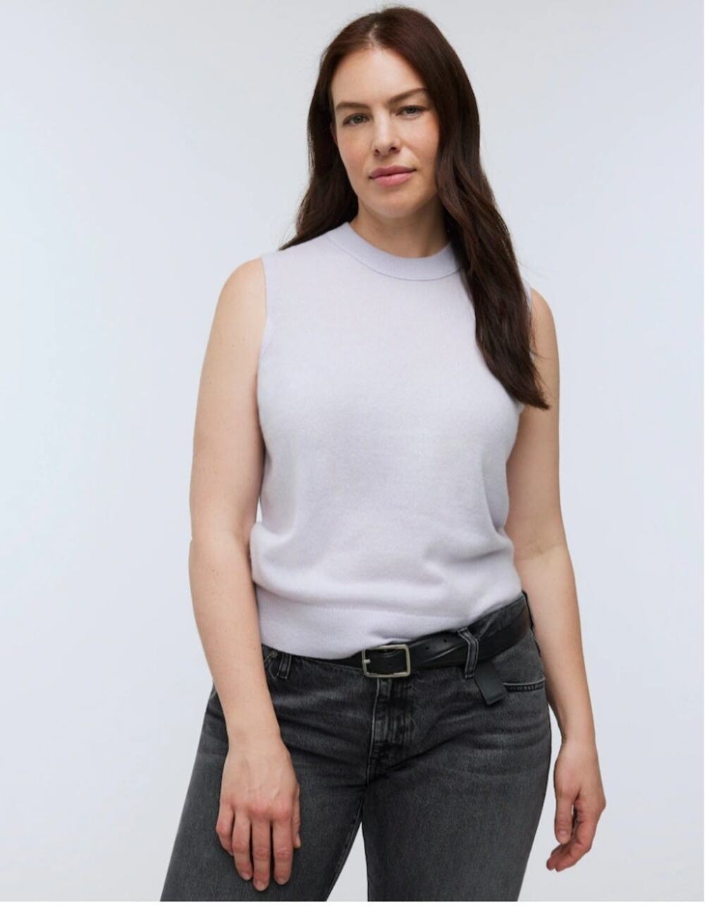 Madewell Top Women XS Blue 100% Cashmere Crewneck Sweater Vest Classic NO055 NWT